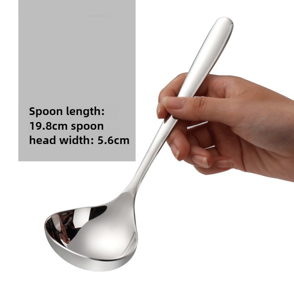Stainless Steel Long Handle Soup Spoon Large Round Serving Spoon