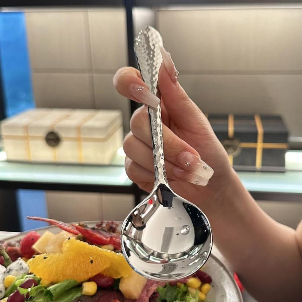 Premium Stainless Steel Hammer Pattern Spoon Set Dessert, Coffee & Tea Spoons