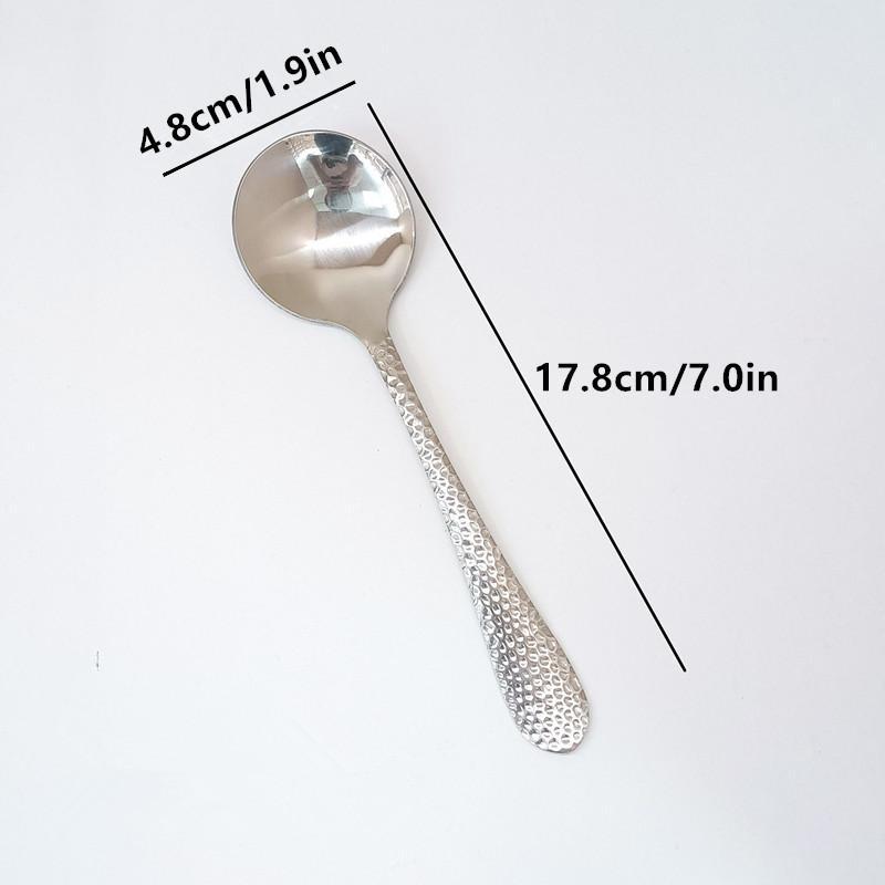 Premium Stainless Steel Hammer Pattern Spoon Set Dessert, Coffee & Tea Spoons