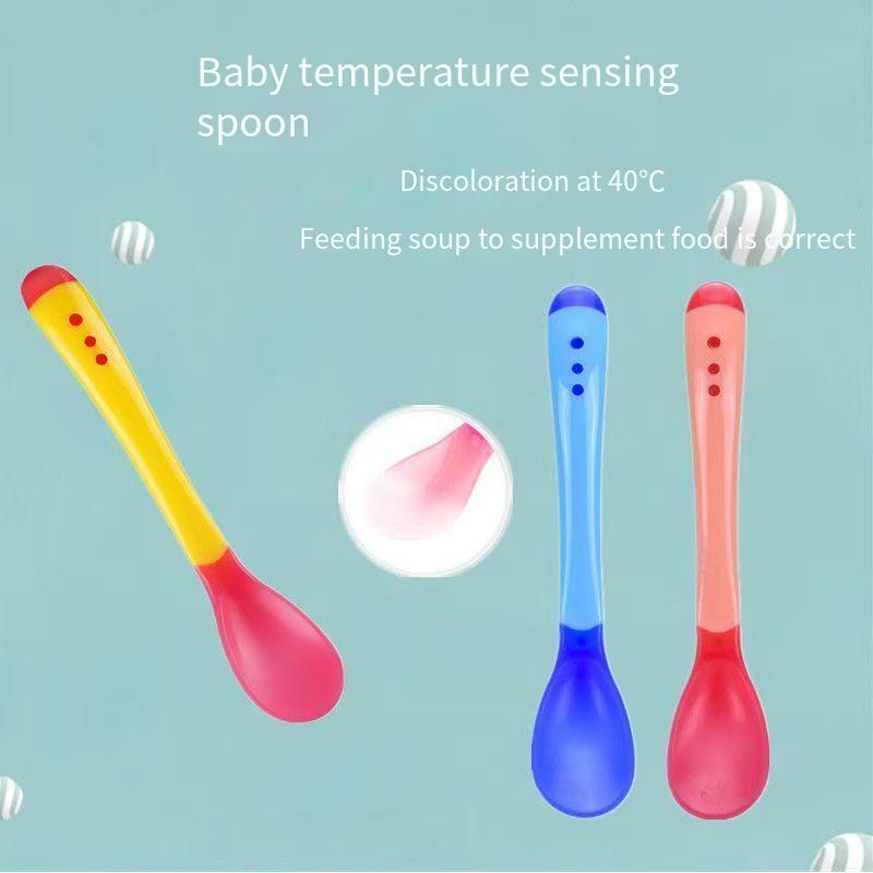 Baby Silicone Temperature-Sensing Feeding Spoon Set