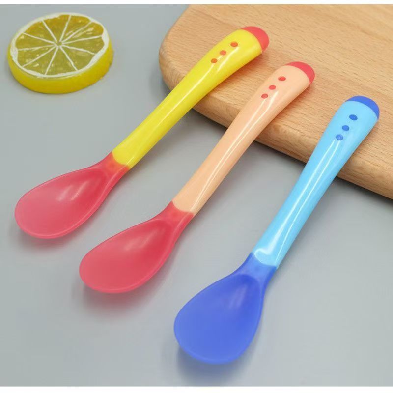 Baby Silicone Temperature-Sensing Feeding Spoon Set