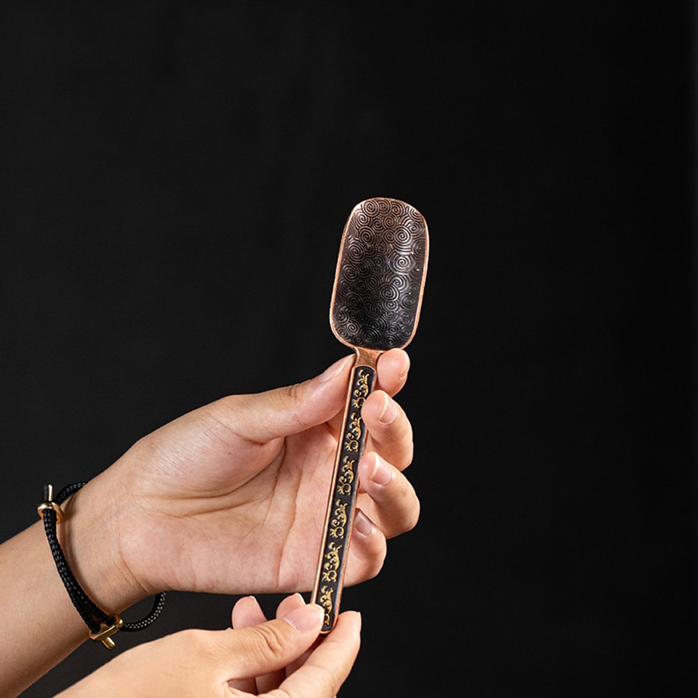 Premium Alloy Tea Scoop With Retro Cloud Texture Kung Fu Tea Tool 3