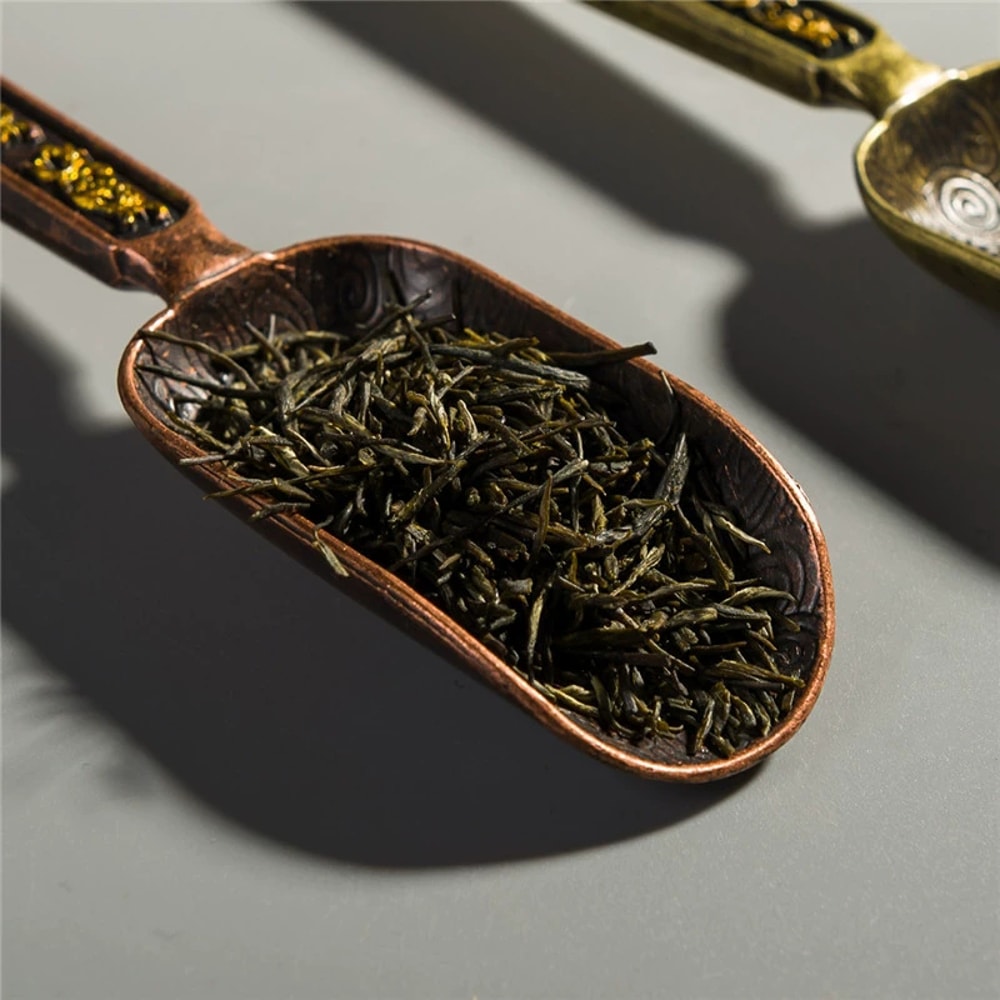 Premium Alloy Tea Scoop With Retro Cloud Texture Kung Fu Tea Tool 5