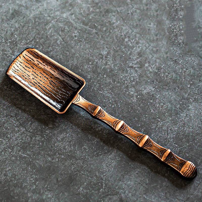 Premium Alloy Tea Scoop With Retro Cloud Texture Kung Fu Tea Tool 1