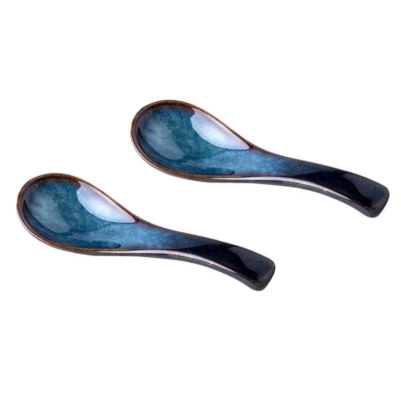 Mini Porcelain Spoons Set Rustproof Soup & Dessert Spoons