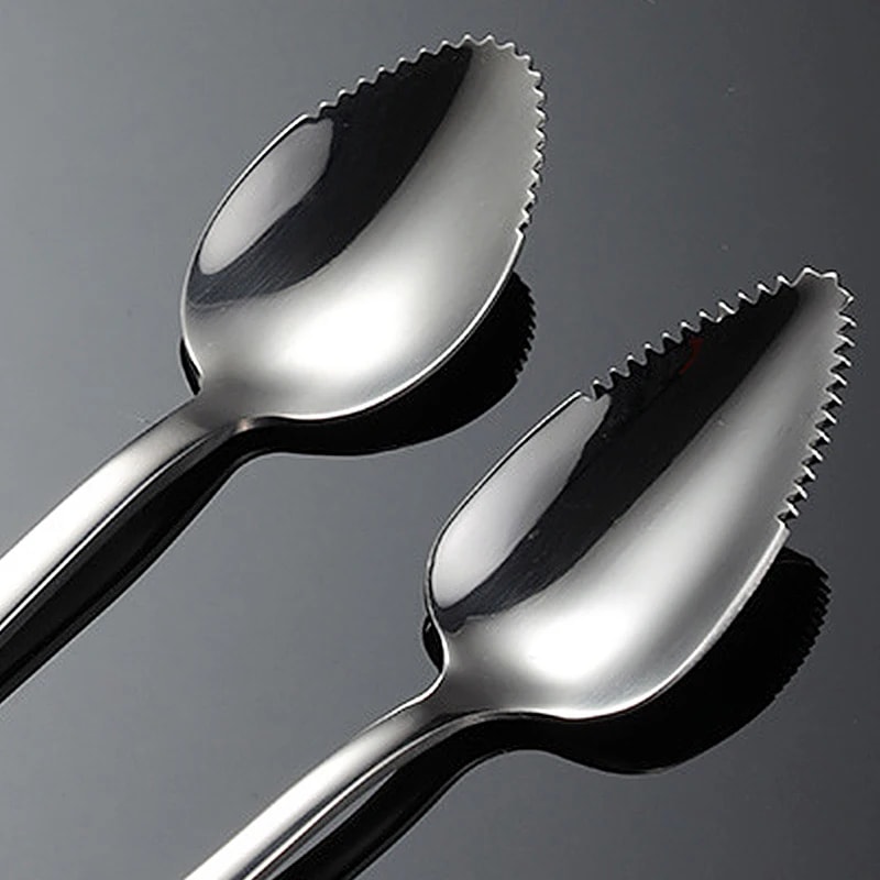 Serrated Grapefruit Spoon Stainless Steel Fruit Scoop Tableware 1