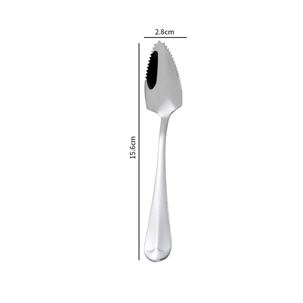 Serrated Grapefruit Spoon Stainless Steel Fruit Scoop Tableware 5