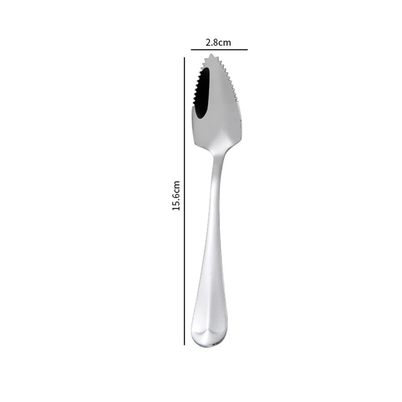 Serrated Grapefruit Spoon Stainless Steel Fruit Scoop Tableware 5
