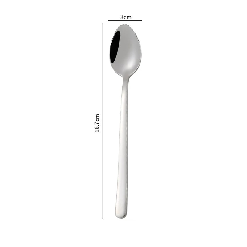 Serrated Grapefruit Spoon Stainless Steel Fruit Scoop Tableware 6