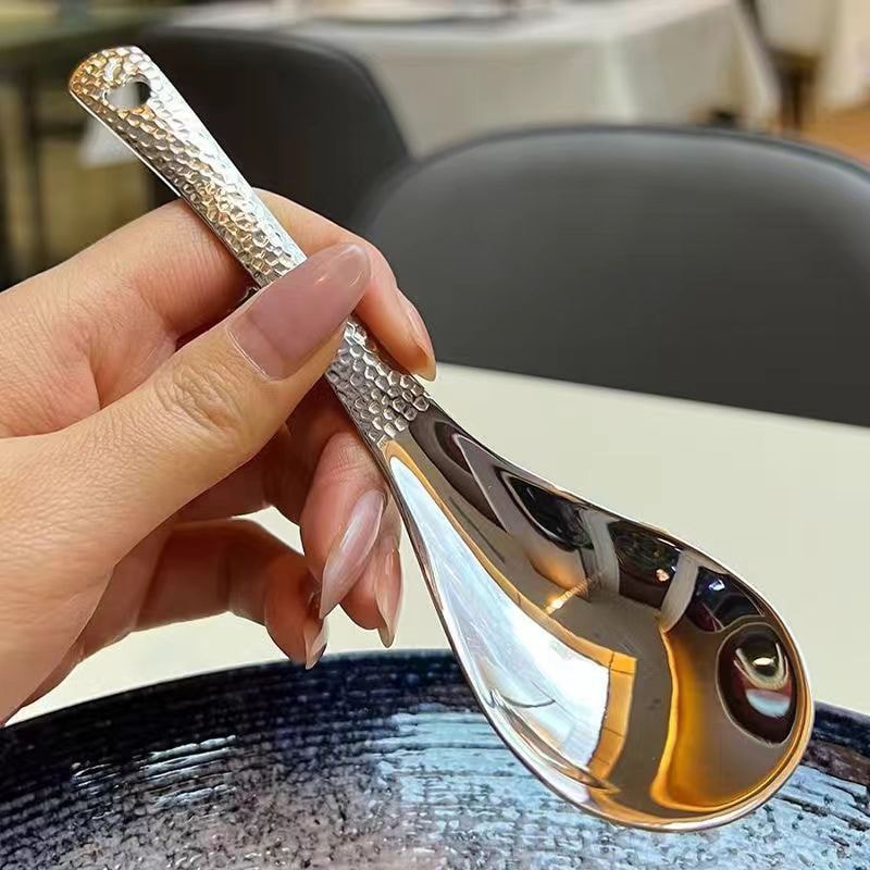 Premium Stainless Steel Soup Spoon Large Capacity Korean Tableware
