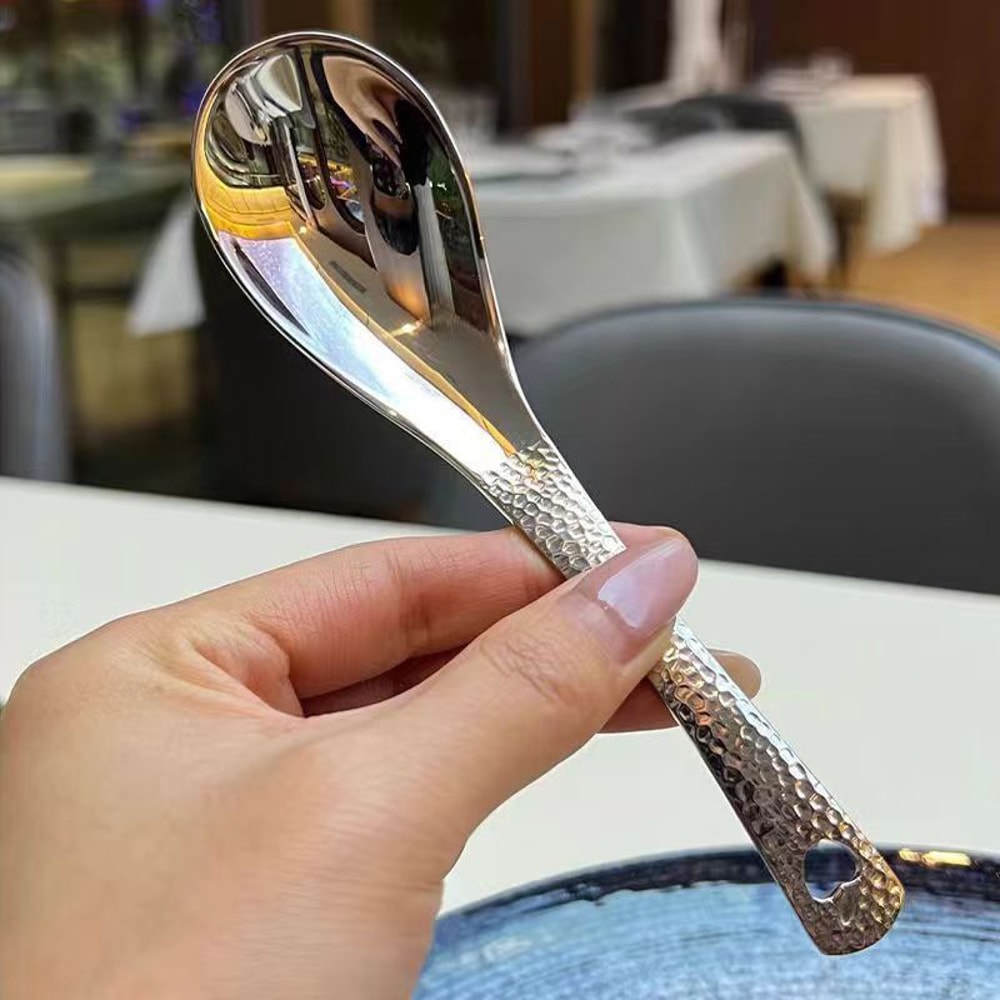 Premium Stainless Steel Soup Spoon Large Capacity Korean Tableware