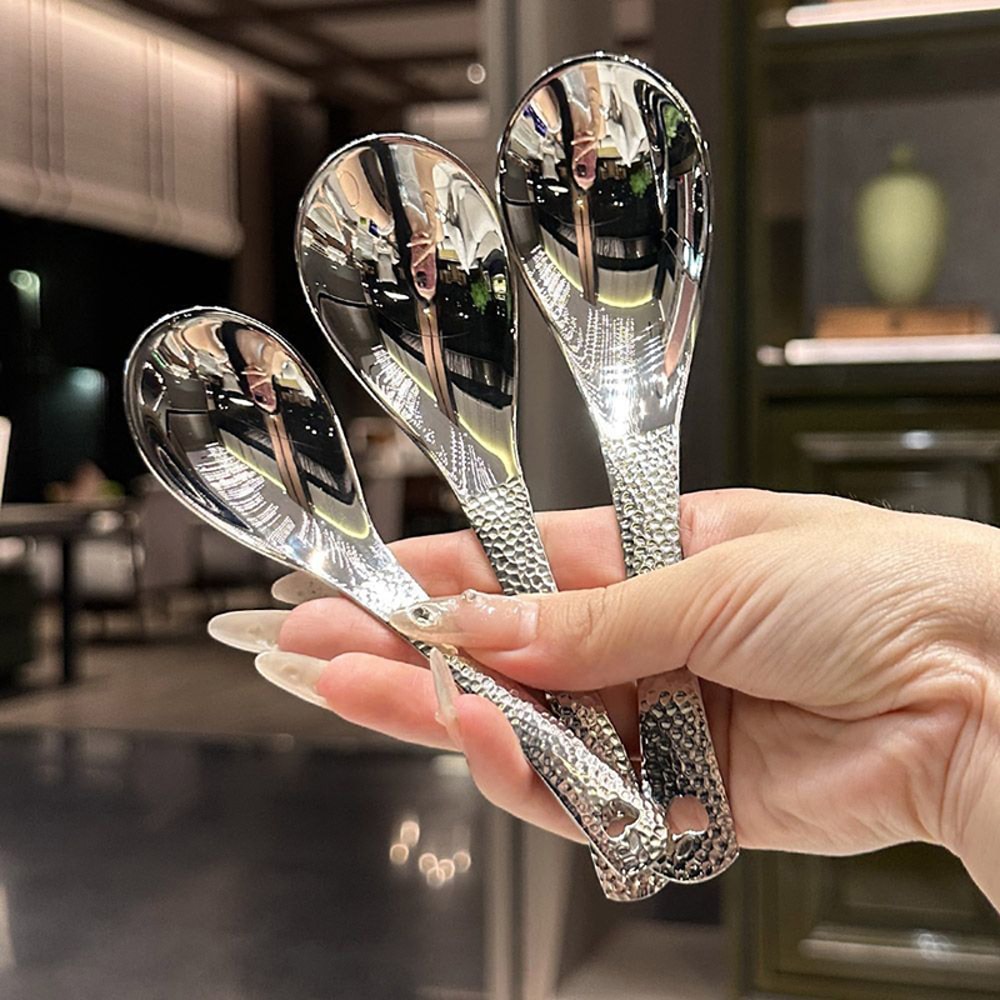 Premium Stainless Steel Soup Spoon Large Capacity Korean Tableware
