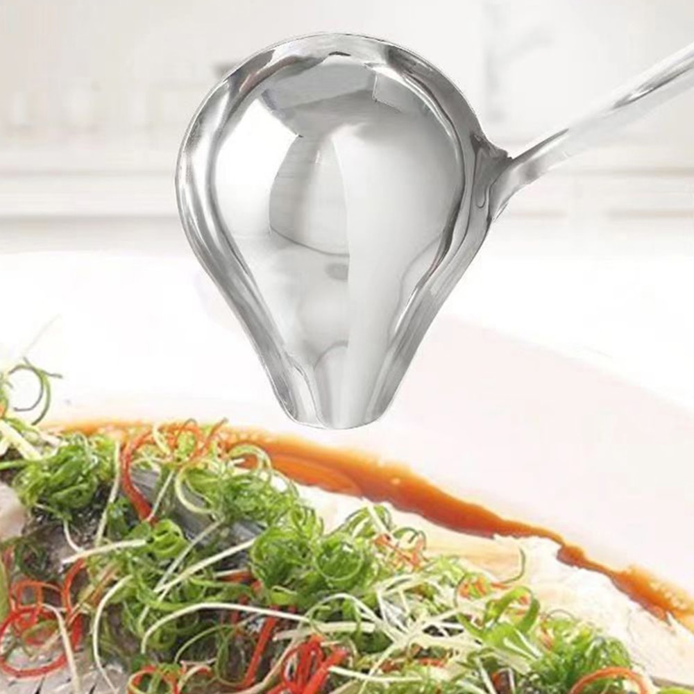 Premium Stainless Steel Soup Ladle With Long Handle Duck Mouth Design 0