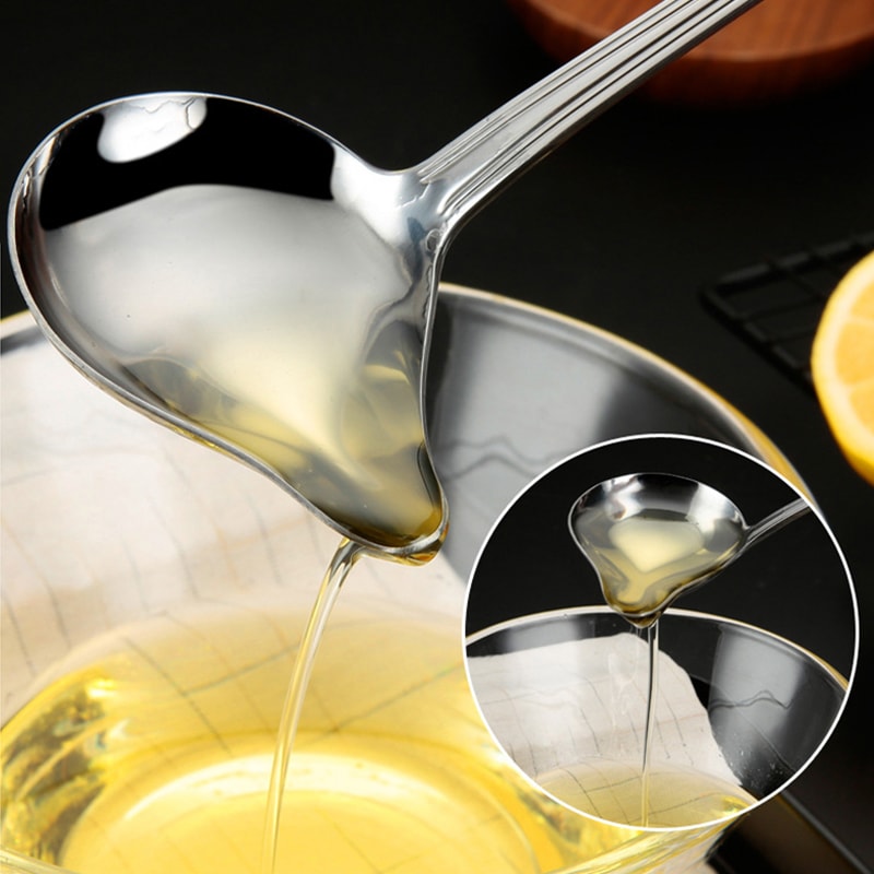 Premium Stainless Steel Soup Ladle With Long Handle Duck Mouth Design 2