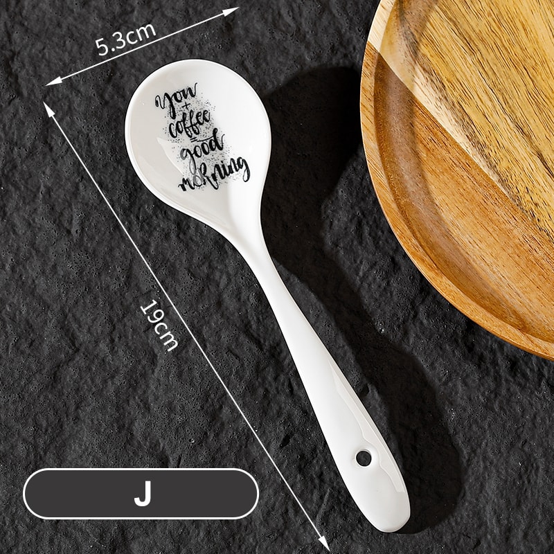 Premium Ceramic Soup Spoon Long Handle Multi Purpose Kitchenware