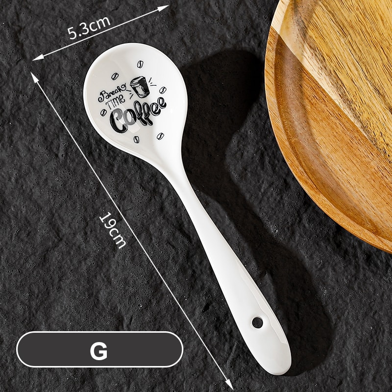 Premium Ceramic Soup Spoon Long Handle Multi Purpose Kitchenware