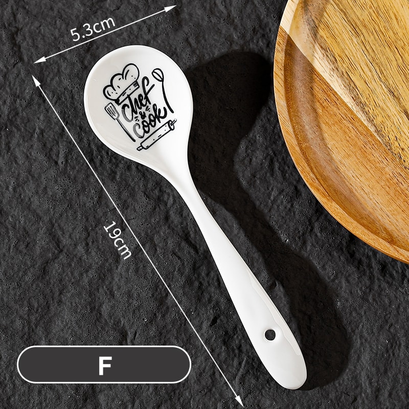 Premium Ceramic Soup Spoon Long Handle Multi Purpose Kitchenware