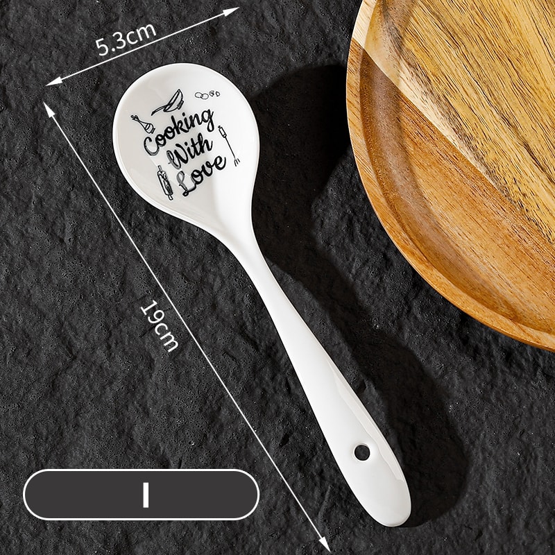 Premium Ceramic Soup Spoon Long Handle Multi Purpose Kitchenware