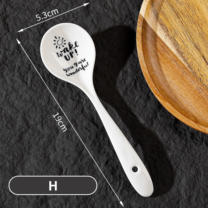 Premium Ceramic Soup Spoon Long Handle Multi Purpose Kitchenware