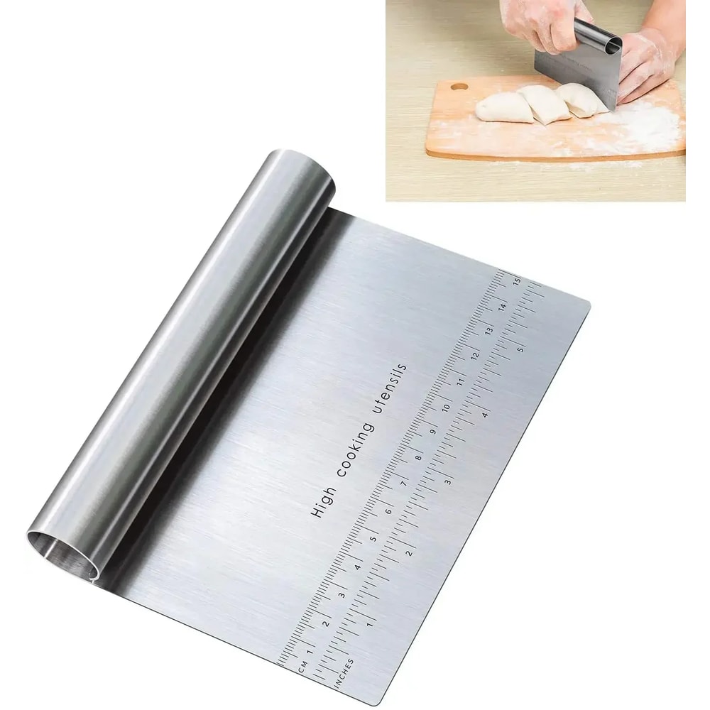 Premium Stainless Steel Cake Scraper & Fondant Spatula Set DIY Baking Tools