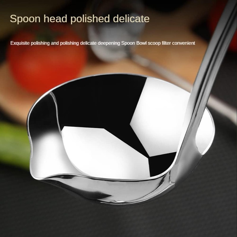 Stainless Steel Soup Ladle with Pour Spout Kitchen Serving Tool