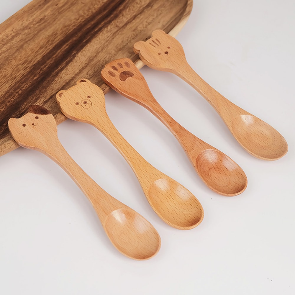 Premium Wooden Teaspoon Cartoon Honey Coffee Spoon 1
