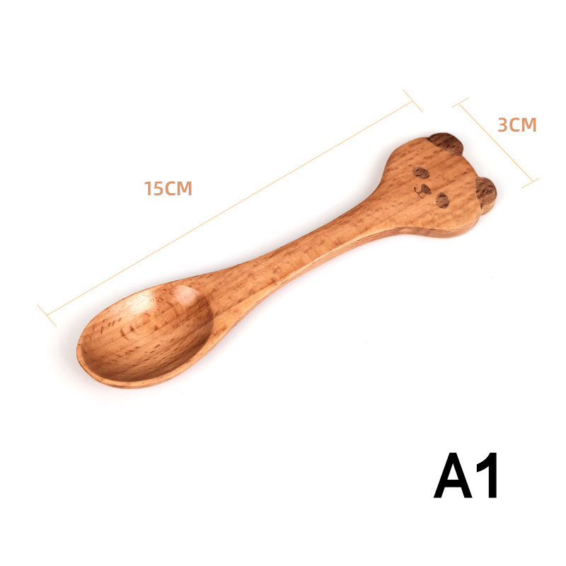 Premium Wooden Teaspoon Cartoon Honey Coffee Spoon 9