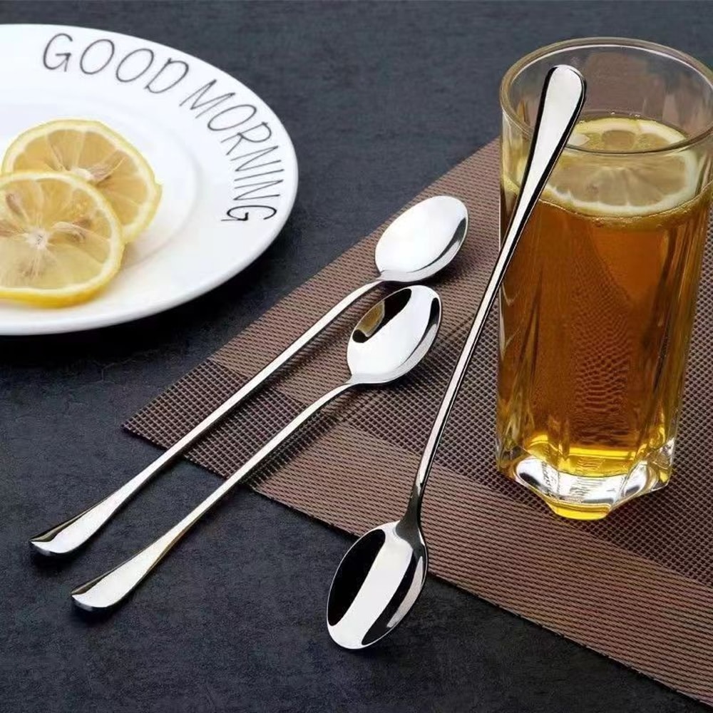 Premium Stainless Steel Long Handled Coffee Ice Teaspoons 0