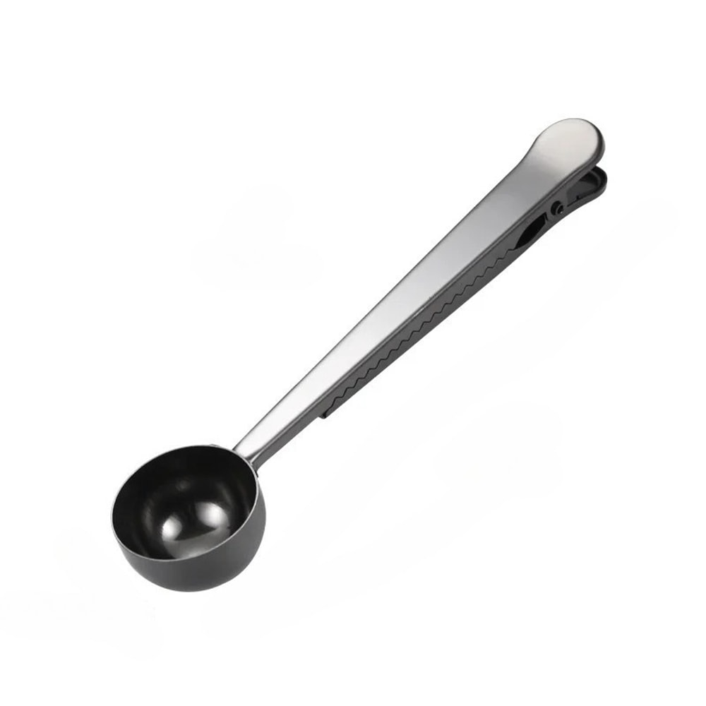 Premium Stainless Steel Coffee Scoop & Bag Clip Long Handle Multifunction Spoon