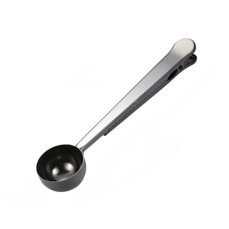 Premium Stainless Steel Coffee Scoop & Bag Clip Long Handle Multifunction Spoon