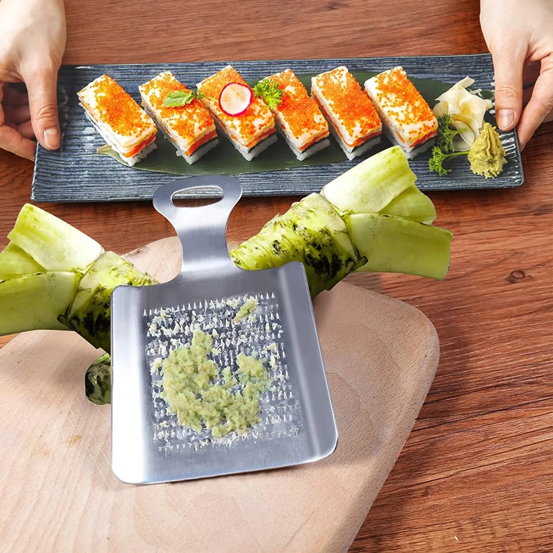 Premium Stainless Steel Ginger & Garlic Press Set Dual ginger grater & wasabi grater Kitchen Tool