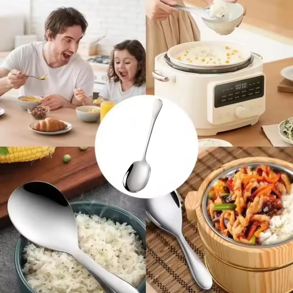 Premium Stainless Steel Rice Salad Serving Spoon Ergonomic Kitchen Utensil 4