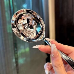 premium stainless steel dessert & stirring spoons red & golden long handle