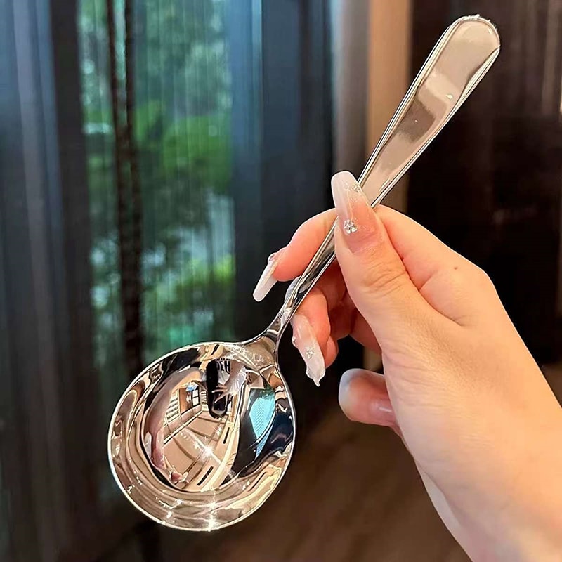 Premium Stainless Steel Dessert & Stirring Spoons Red & Golden Long Handle