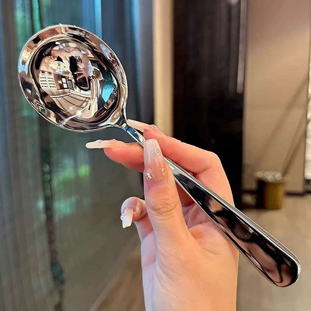 Premium Stainless Steel Dessert & Stirring Spoons Red & Golden Long Handle