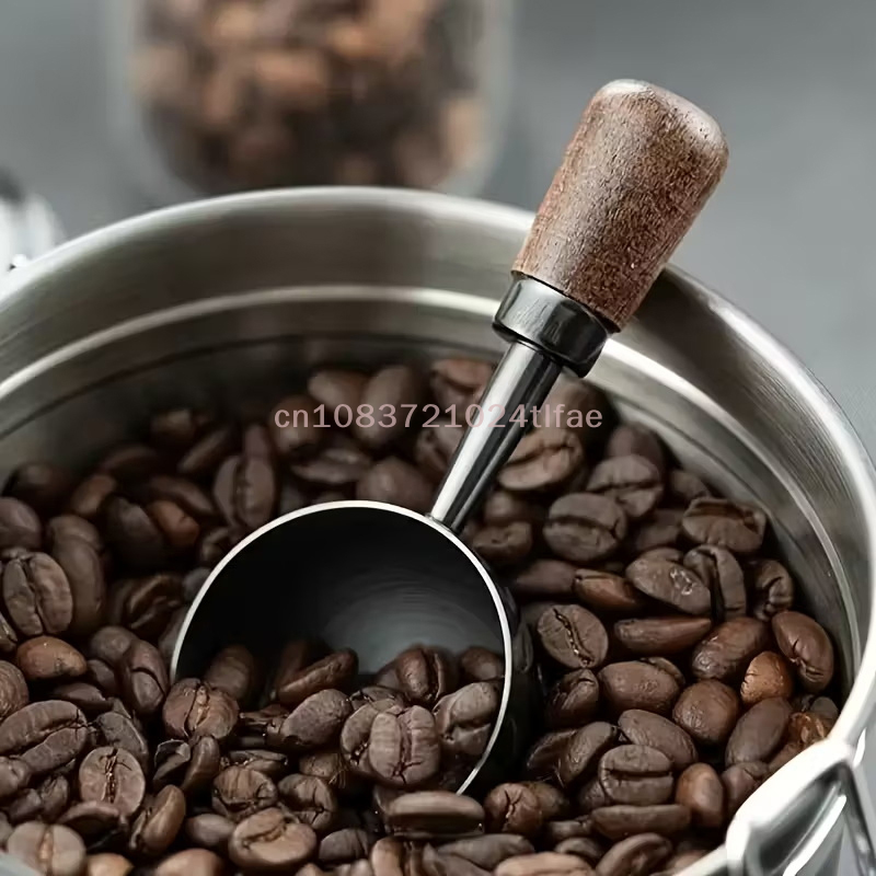 Premium Walnut Handle Coffee Measuring Spoon Stainless Steel Coffee Scoop For Beans Powder 1