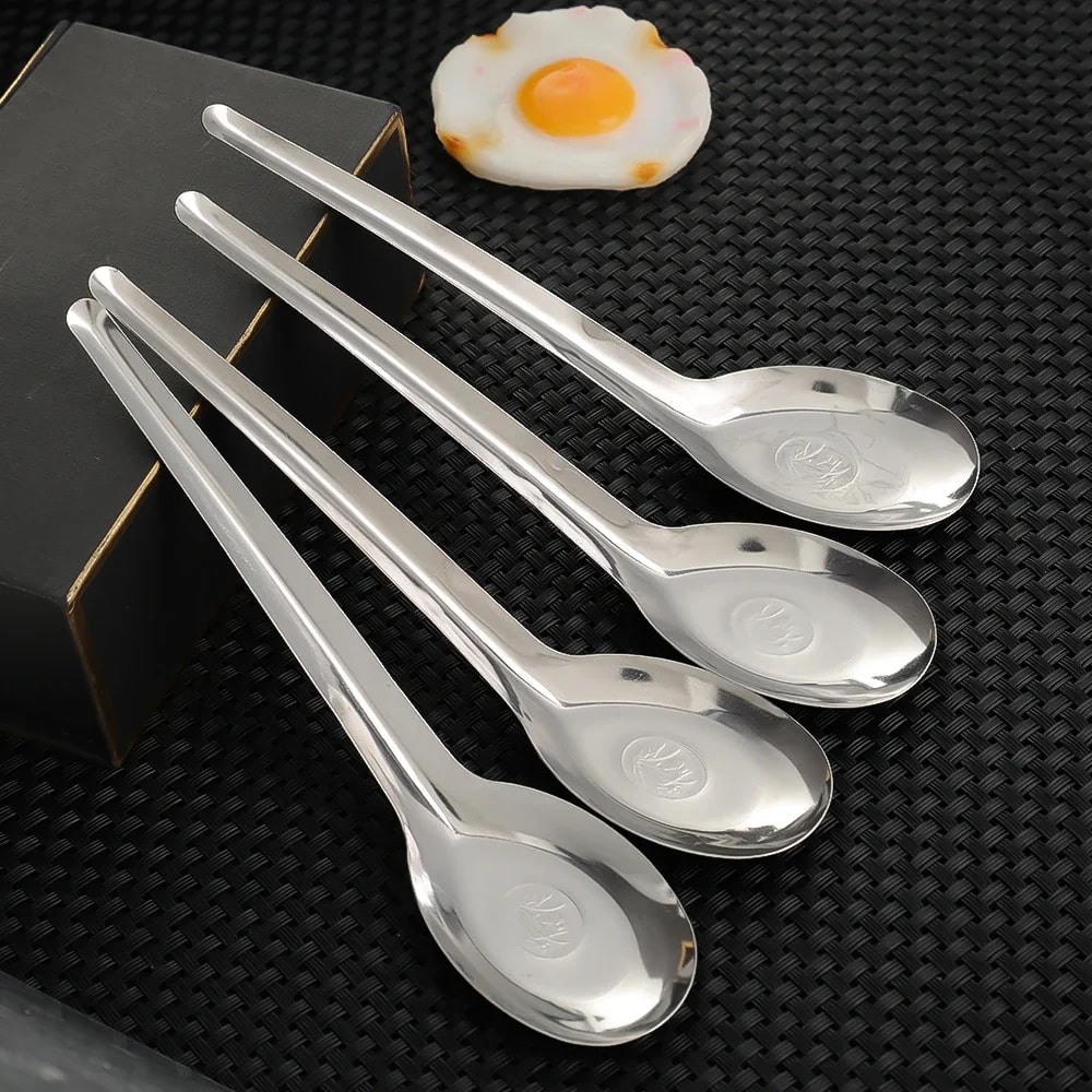 Stainless Steel Soup Spoons Durable Dinner Flatware Set 0