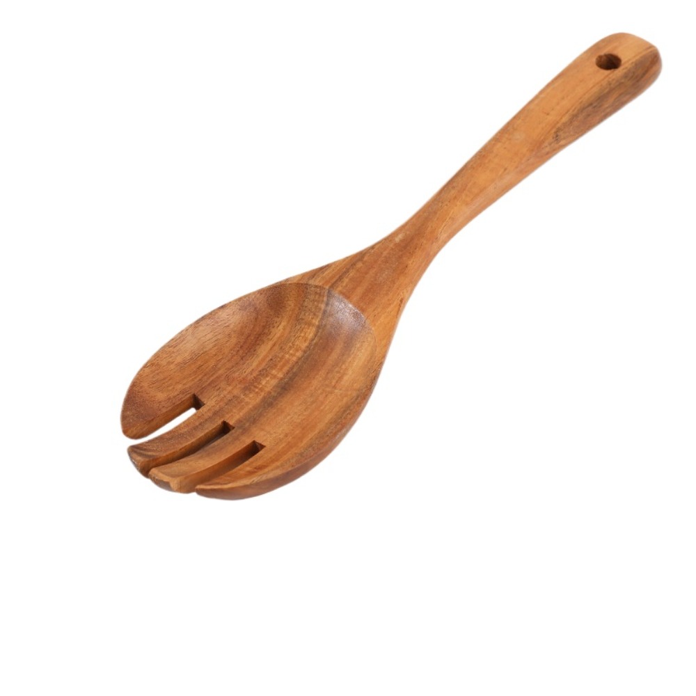 Premium Long Handle Wooden Cooking Serving Spoon Set Natural Kitchen Utensils For Soup Salad Ever 6