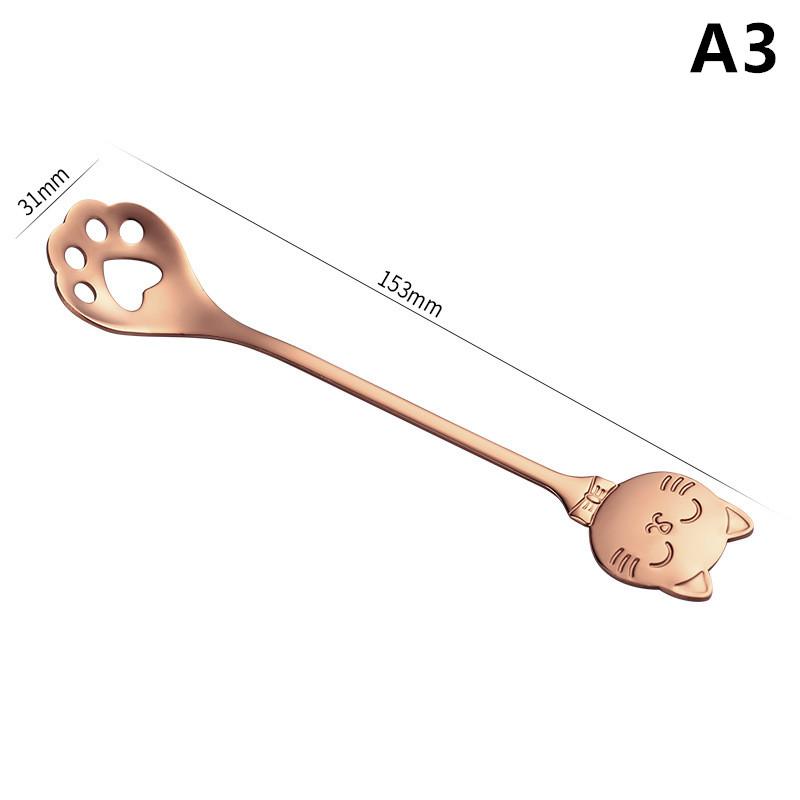 Stainless Steel Cat Claw Coffee Dessert Spoon Cute Teaspoon Stirrer 1