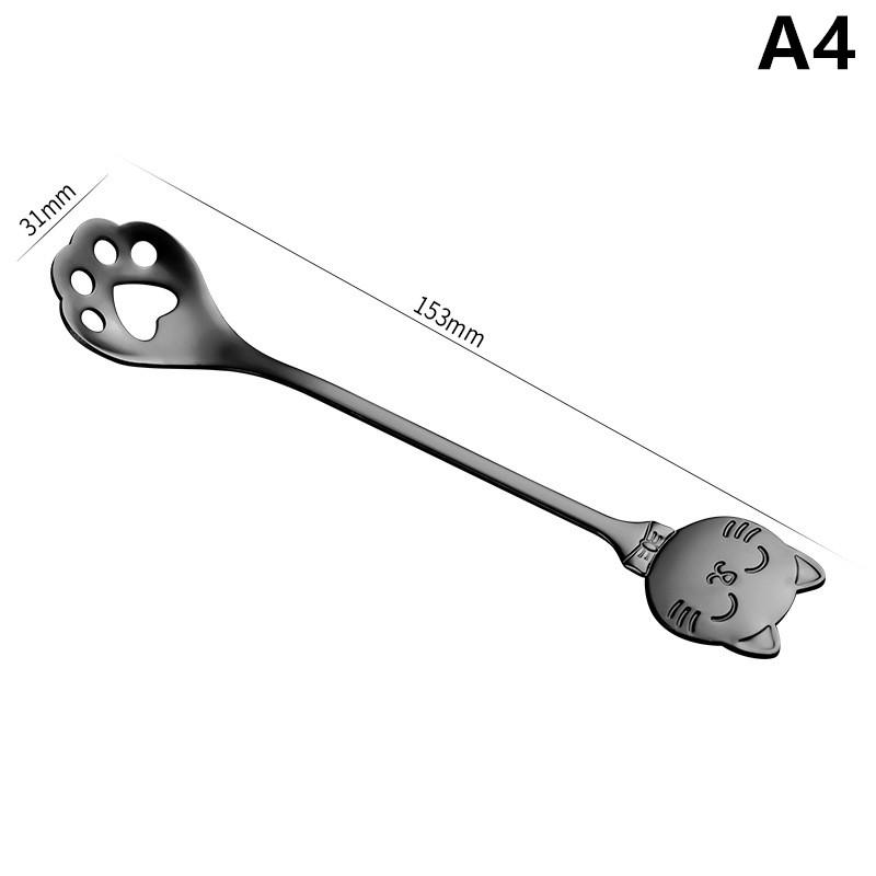 Stainless Steel Cat Claw Coffee Dessert Spoon Cute Teaspoon Stirrer 3