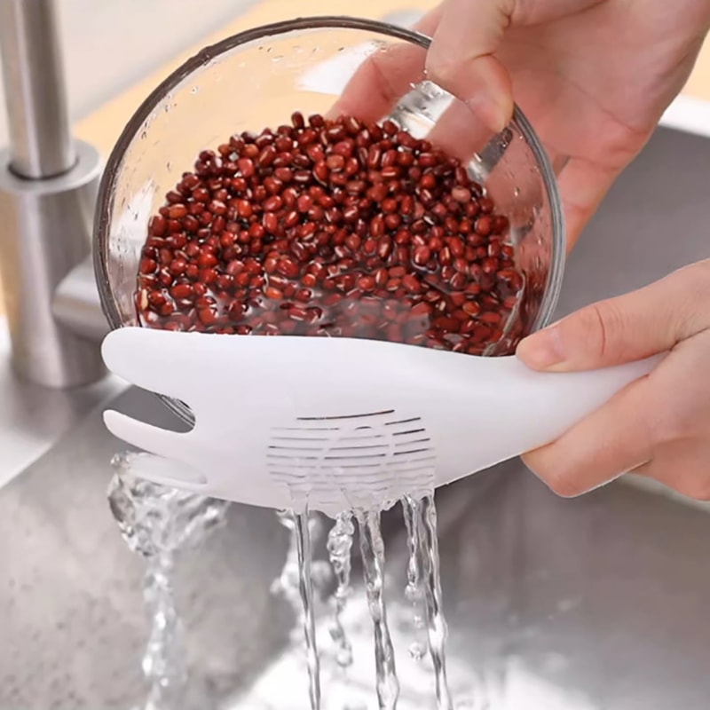 Everyday Rice Washing Tool Kitchen Colander Strainer Durable Rice Washer Bowl With Handle 0