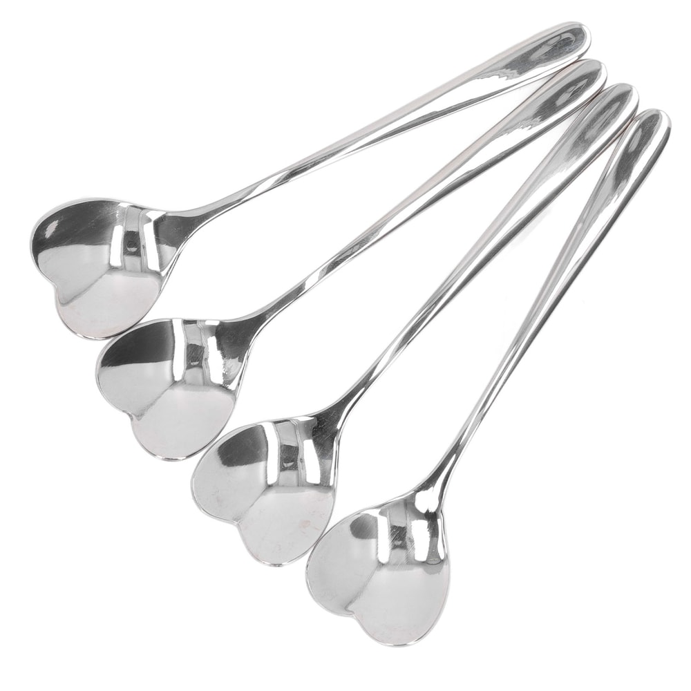 Heart Shaped Stainless Steel Coffee & Dessert Stirring Spoon Set Elegant Tea & Sugar Spoons
