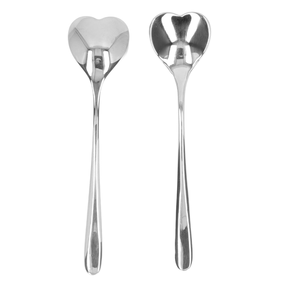 Heart Shaped Stainless Steel Coffee & Dessert Stirring Spoon Set Elegant Tea & Sugar Spoons