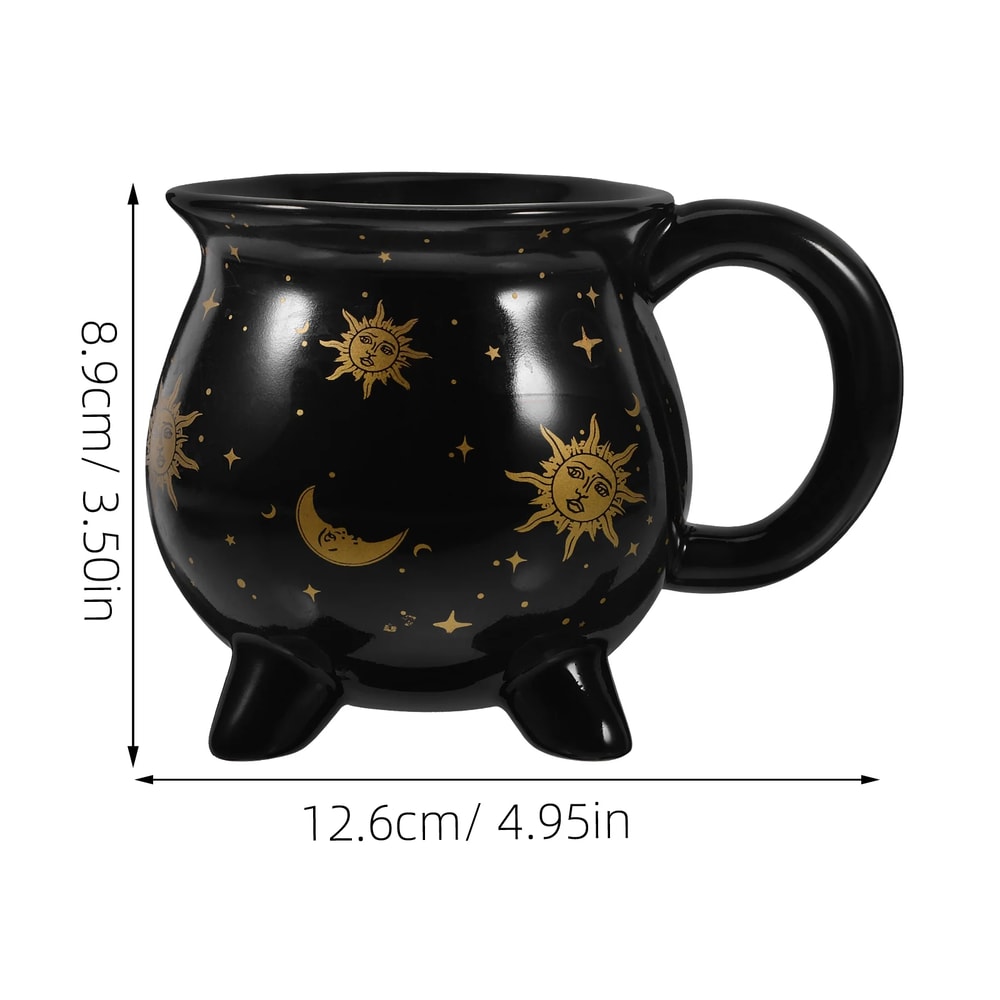 Cauldron Coffee Mug Black Ceramic Witch Mug For Magical Sips Stylish Everyday Use 2