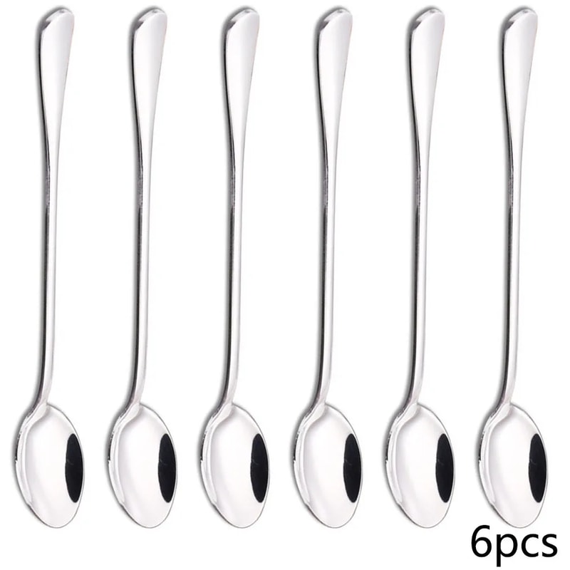 Premium Long Handled Stainless Steel Coffee Ice Spoons 0