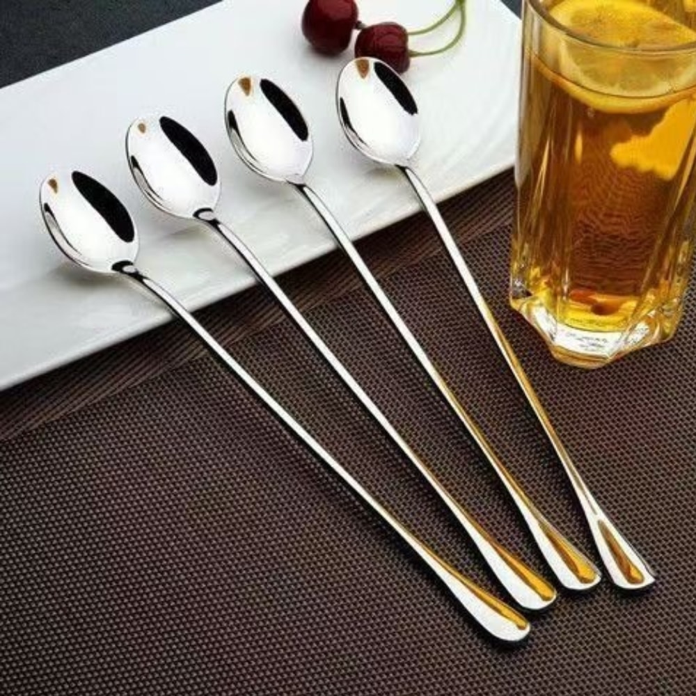 Premium Long Handled Stainless Steel Coffee Ice Spoons 1