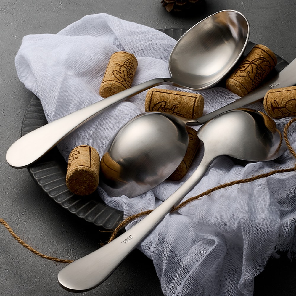 Premium Stainless Steel Deep Soup Spoons Large Durable 2