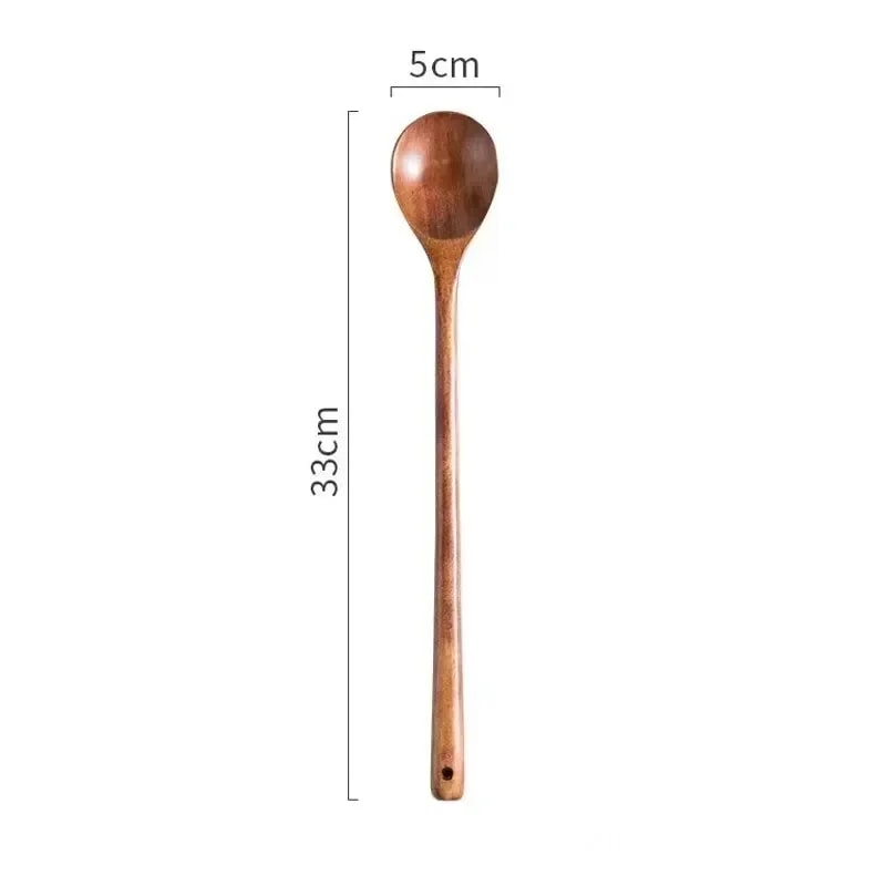 Natural Long Wooden Cooking & Stirring Spoon Durable Natural Wood Kitchen Utensil