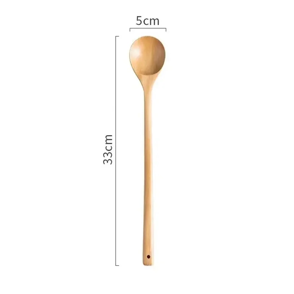 Natural Long Wooden Cooking & Stirring Spoon Durable Natural Wood Kitchen Utensil