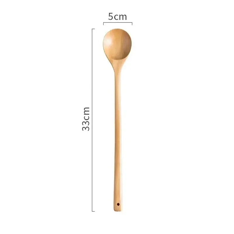 Natural Long Wooden Cooking & Stirring Spoon Durable Natural Wood Kitchen Utensil